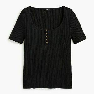 J. Crew Black Henley Tee